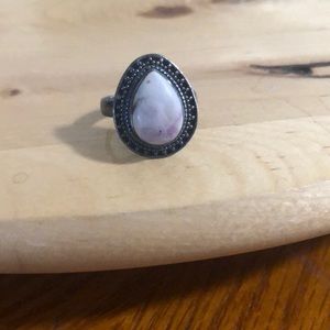 Purple and silver ring